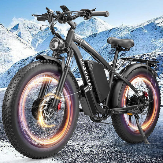 RIDEN X6 Dual-Motor Fat-Tyre Electric Bike | 52V Removable Battery, 7-Speed, 24" Fat Tyres, Hydraulic Brakes