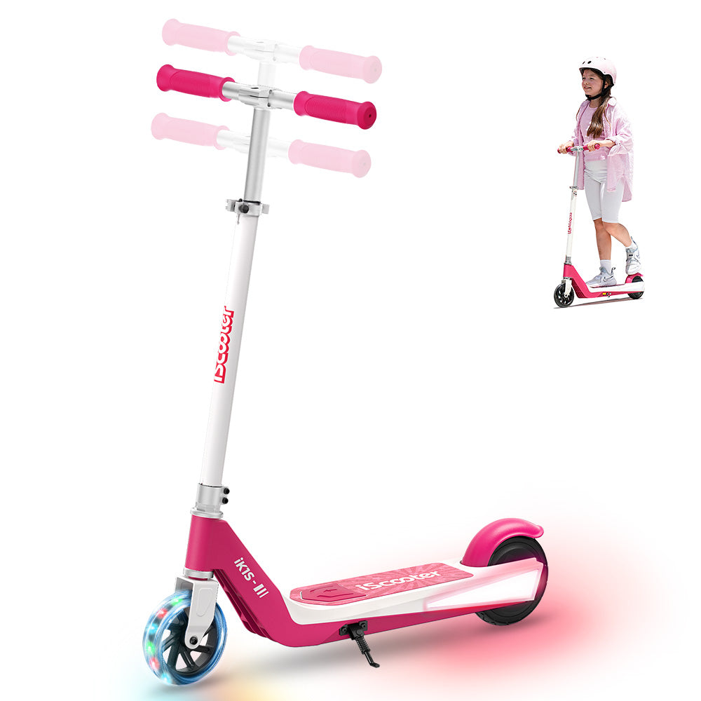 RIDEN iK3Pro Kids Electric Scooter | Height-Adjustable, Colourful LED Lights, Top Speed 6mph, Ages 4+