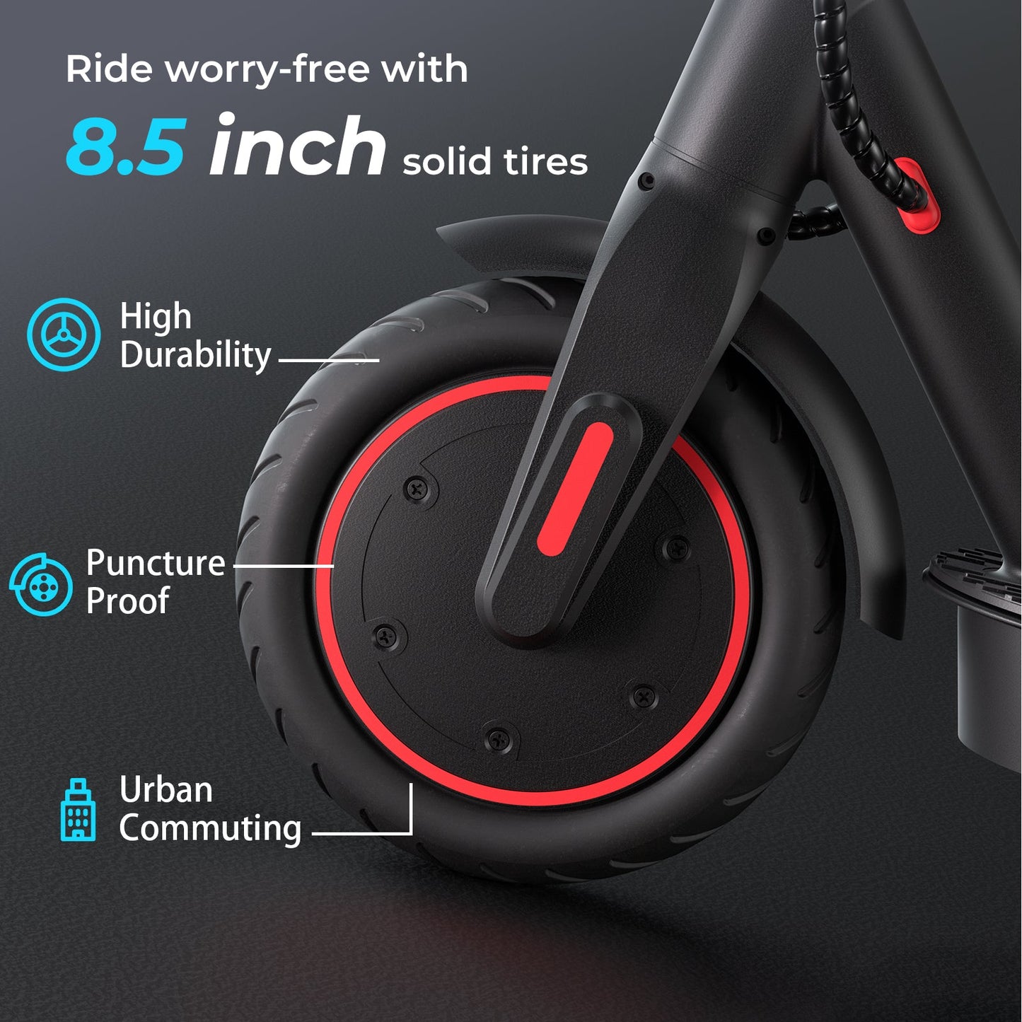RIDEN i9 Folding Electric Scooter for Adults | 350W, Top Speed 18mph, 18-Mile Range, 8.5" Tyres, 12.5kg