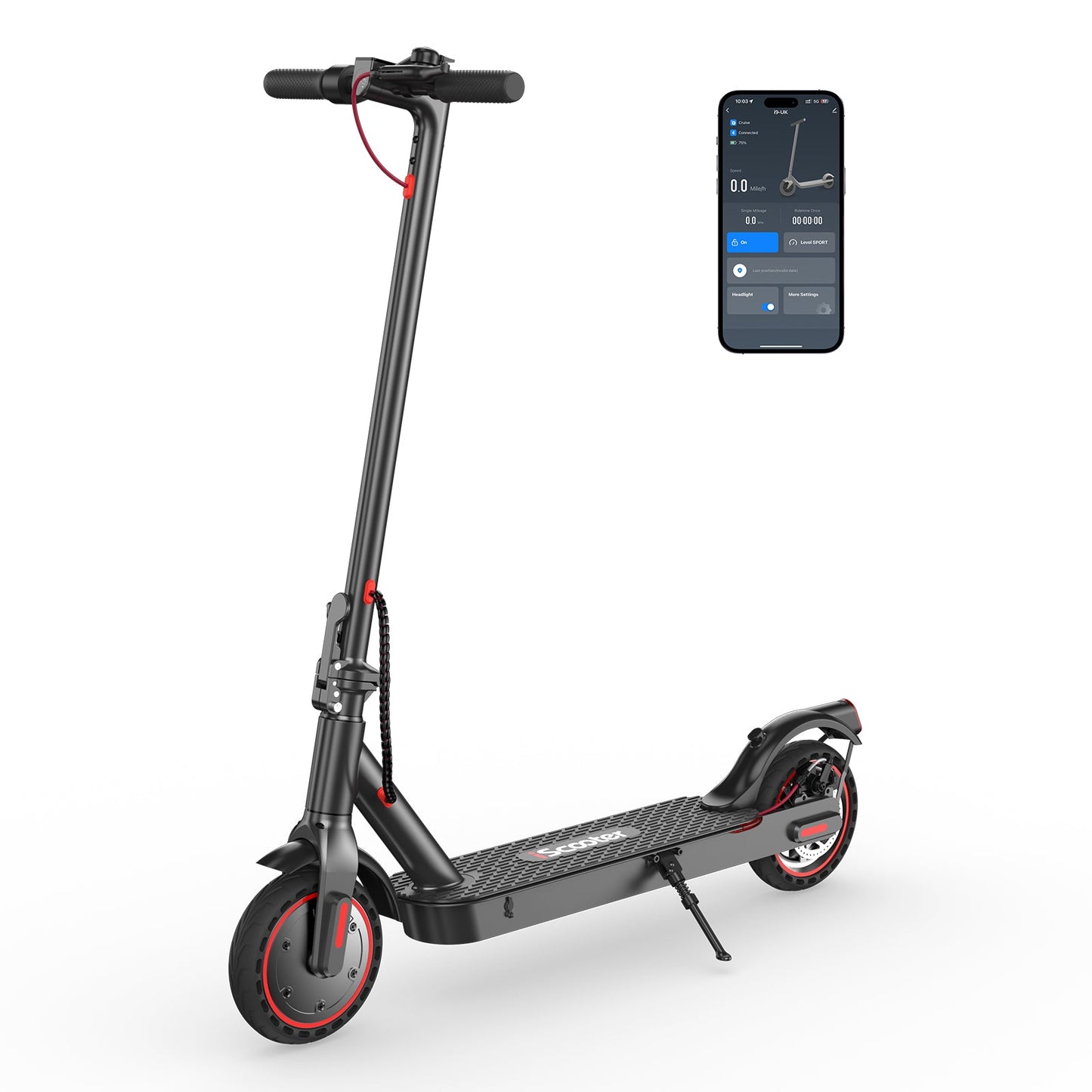 RIDEN i9 Folding Electric Scooter for Adults | 350W, Top Speed 18mph, 18-Mile Range, 8.5" Tyres, 12.5kg