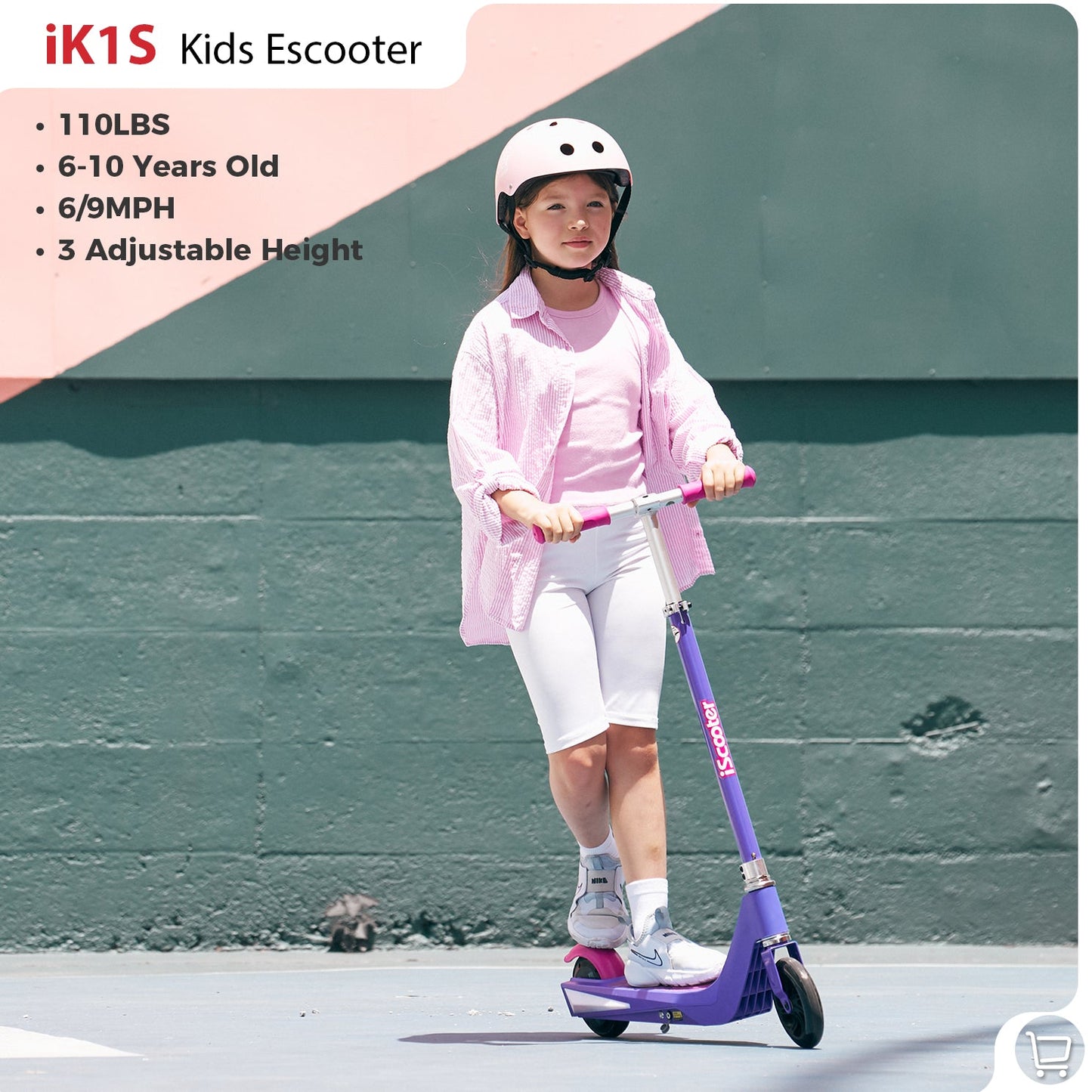 RIDEN iK3Pro Kids Electric Scooter | Height-Adjustable, Colourful LED Lights, Top Speed 6mph, Ages 4+